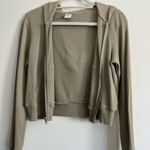 Aritzia Tna Waffle Zip Hoodie